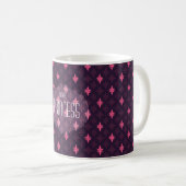 Mug Princesse de Rockstar Pink Pattern pour des filles (Devant droit)
