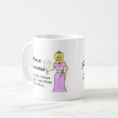 Mug Princesse de vin "un jour mon prince " (Devant gauche)