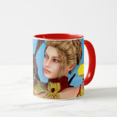 Mug Princesse Dragon Fantastique Art Numérique (Devant droit)