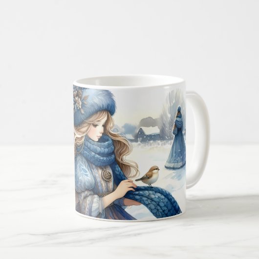 Mug Princesse Fantasy hivernale dans un conte de fées  (Devant droit)