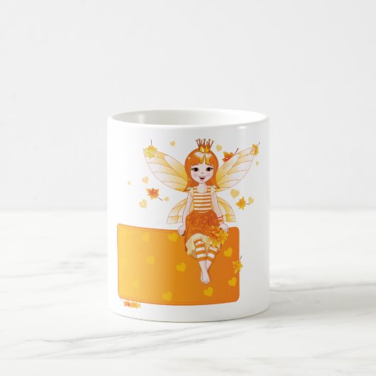 Mug Princesse Fée d'automne avec Feuilles orange et Co (Centre)