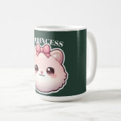 Mug Princesse Féline Design Rose Bowbow (Devant droit)
