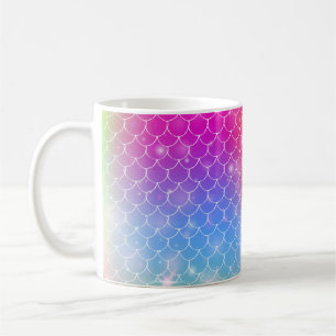 Mug Princesse mermaid avec patte d'écailles arc-en-cie