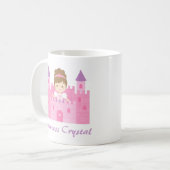 Mug Princesse mignonne Girl dans le château rose (Devant gauche)