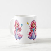 Mug Princesse Rose Avec Baguette Magique Et Tiara (Devant gauche)
