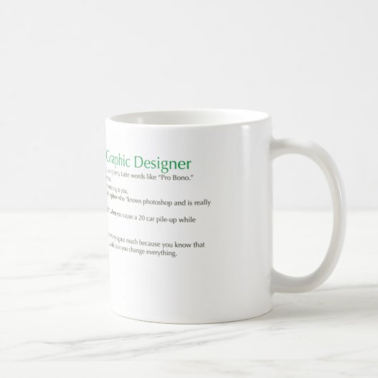Mug Principal 10 raisons d'être un concepteur (Droite)