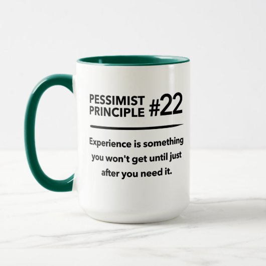 Mug Principe pessimiste n° 22 : Expérience (Gauche)