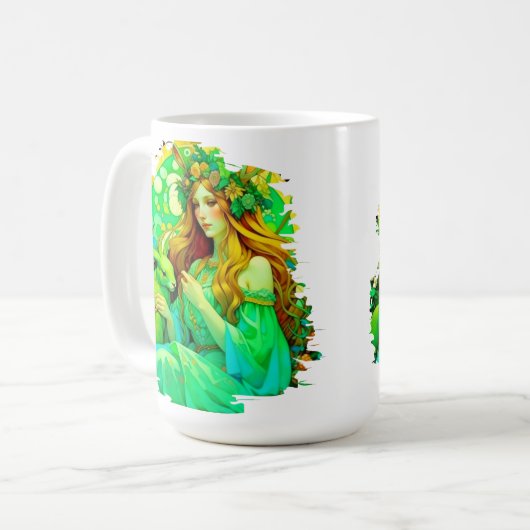 Mug Printemps celtique Art nouveau d'Ostara (Devant gauche)