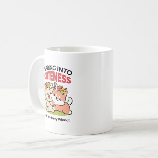 Mug Printemps dans la laideur - Illustration de chien  (Devant gauche)