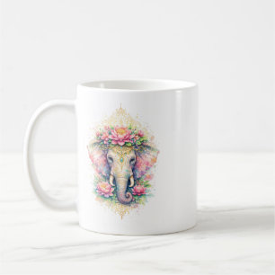 Mug Printemps indien - Eléphant aux fleurs