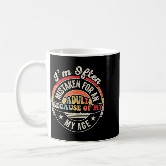 Mug Pris pour une citation rétro sarcastique drôle (Gauche)