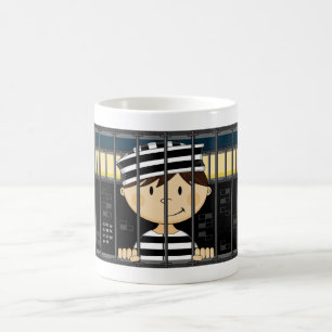 Mug Prisonnier de bande dessinée en cellule de prison