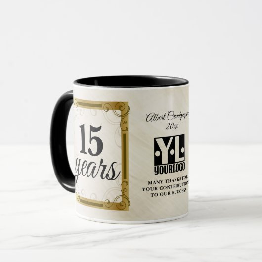 Mug prix anniversaire de performance des employés (Devant gauche)