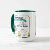 Mug Prix de l'enseignant incroyable certifié coloré (Devant gauche)