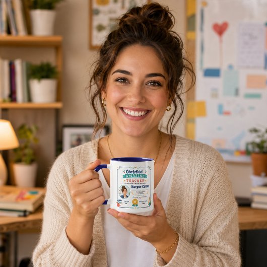 Mug Prix de l'enseignant incroyable certifié Coloré