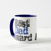 Mug Prix du meilleur papa en bleu et gris (Devant gauche)