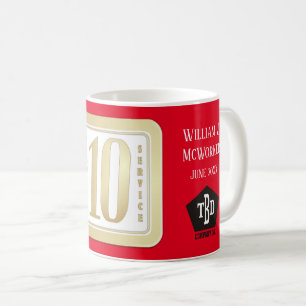 Mug Prix FAUX GOLD 10 ans de service aux employés