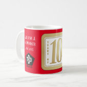Mug Prix FAUX GOLD 10 ans de service aux employés (Devant gauche)
