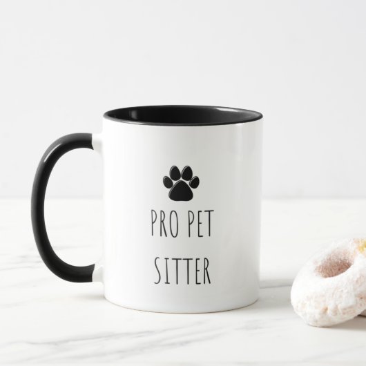Mug 'Pro Pet Sitter' Pour Promeneurs de Chiens Soigneu (Avec donut)