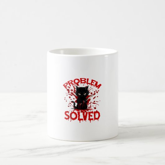 Mug Problème résolu chat noir (Centre)