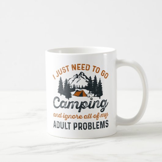 Mug Problèmes d'adultes en camping (Droite)