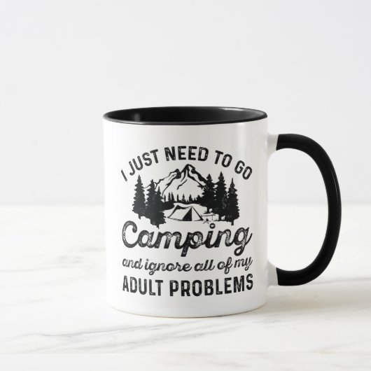 Mug Problèmes d'adultes en camping (Droite)