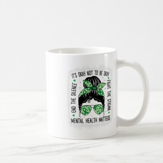 Mug Problèmes de santé Messy Bun Sensibilisation à la (Droite)