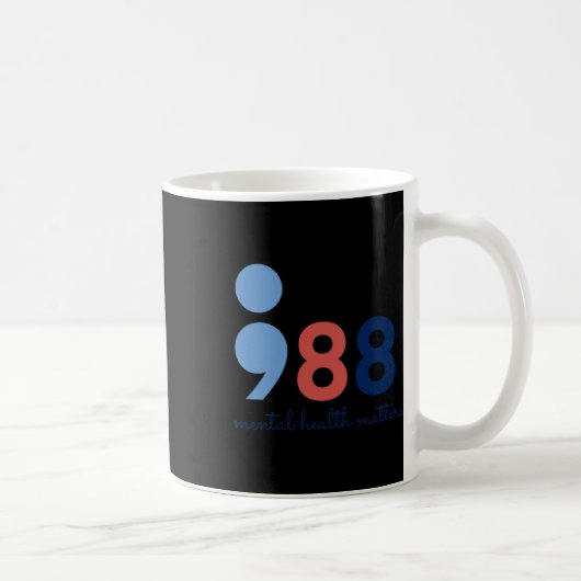 Mug Problèmes de santé Semicolon Suicide Hotline Preve (Droite)