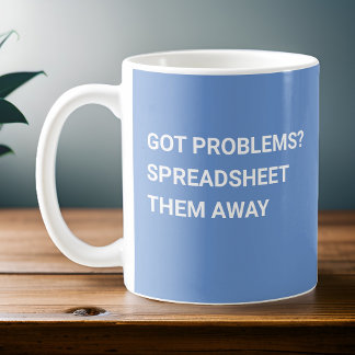Mug Problèmes Spreadsheet them Away Light Blue