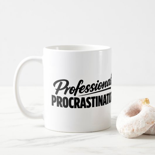 Mug Procrastinateur professionnel humour drôle (Avec donut)