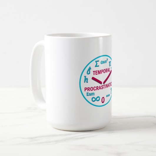 Mug Procrastination temporelle Physique Horloge T-shir (Devant gauche)