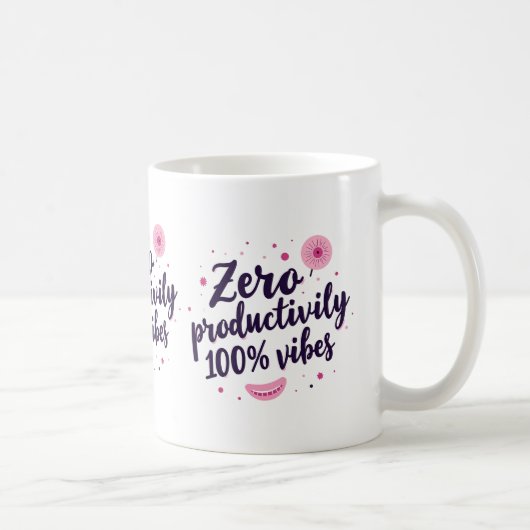 Mug Productivité zéro 100% Vibes Citation esthétique C (Droite)