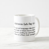 Mug Produit de ruban d'argent de conscience d'aphasie (Devant droit)