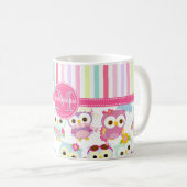 Mug Produit mignon de PersCustomize de motif de hiboux (Devant droit)