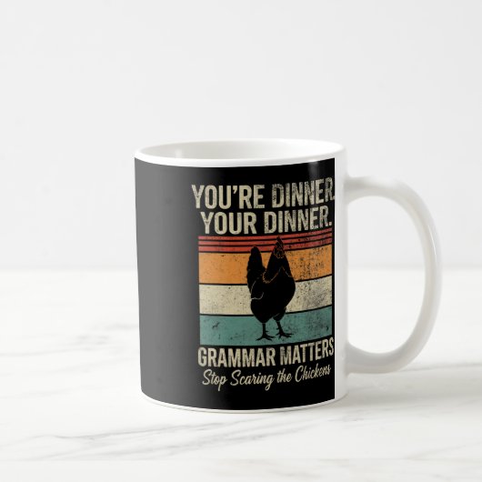 Mug Prof d'anglais drôle Grammaire Arrêtez d'effrayer (Droite)