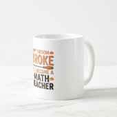 Mug Prof de maths drôle Halloween Balai cassé Design_1 (Devant droit)