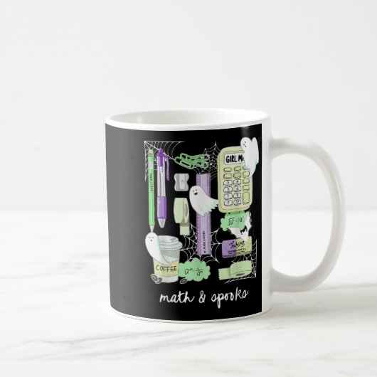 Mug Prof de maths Halloween fantômes Trig ou traiter é (Droite)