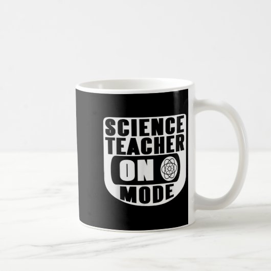 Mug Prof de science drôle en mode activé avec atome (Droite)