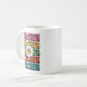 Mug Prof Enseignant Mignon Fleur de Marguerite Rétro R (Devant gauche)