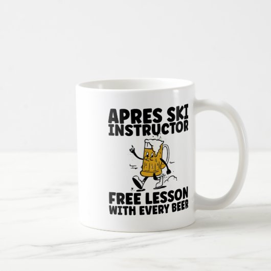 Mug Prof instructeur de ski après-ski bière gratuite b (Droite)