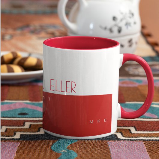 Mug Prof moderne (architecte) mi-rouge mi-blanc