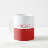 Mug Prof moderne (architecte) mi-rouge mi-blanc (Devant gauche)