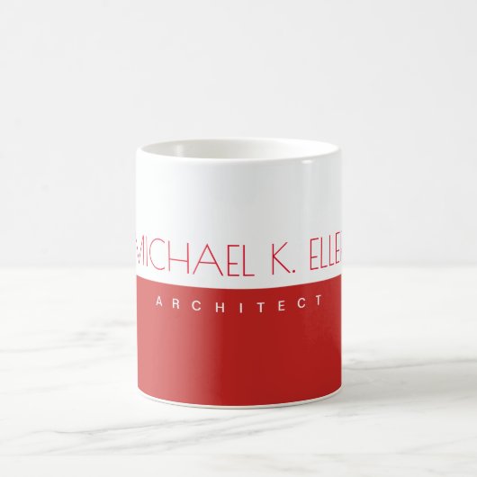 Mug Prof moderne (architecte) mi-rouge mi-blanc (Centre)