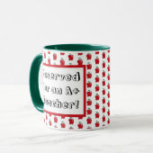 Mug Professeur A+ Pomme Rouge École Cartoon Cool (Devant gauche)