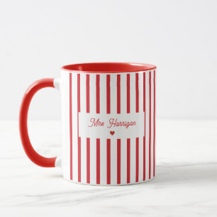 Mug Professeur à rayures rouges Café