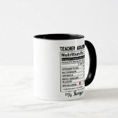 Mug Professeur adjoint Nutrition Facts Personnalisé Fu (Devant droit)