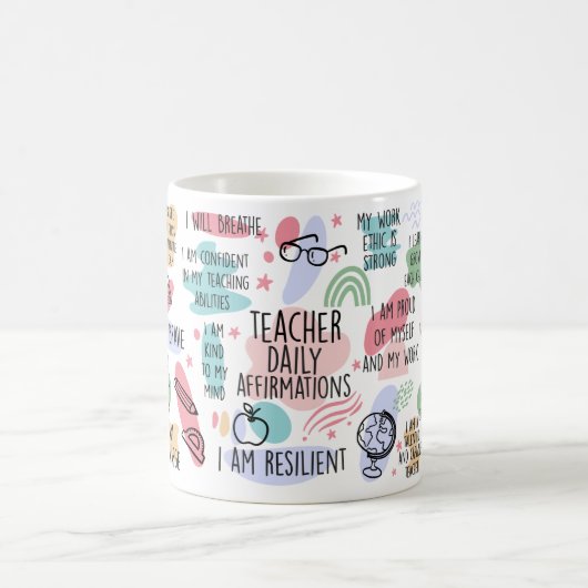 Mug Professeur Affirmations quotidiennes Appréciation  (Centre)