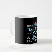Mug Professeur chrétien dans la veine Jésus au coeur (Devant gauche)