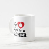 Mug Professeur Coeur Appartient (Devant gauche)