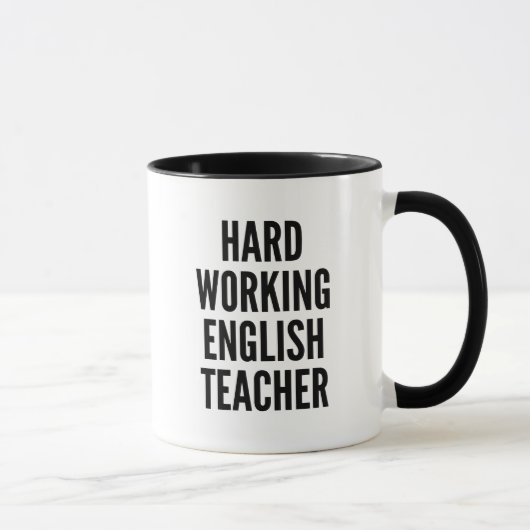 Mug Professeur d'anglais au travail acharné (Droite)